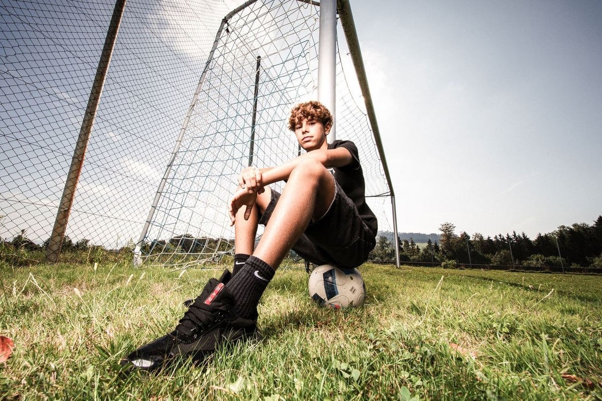 Schule Waid: Schüler auf dem Sportplatz